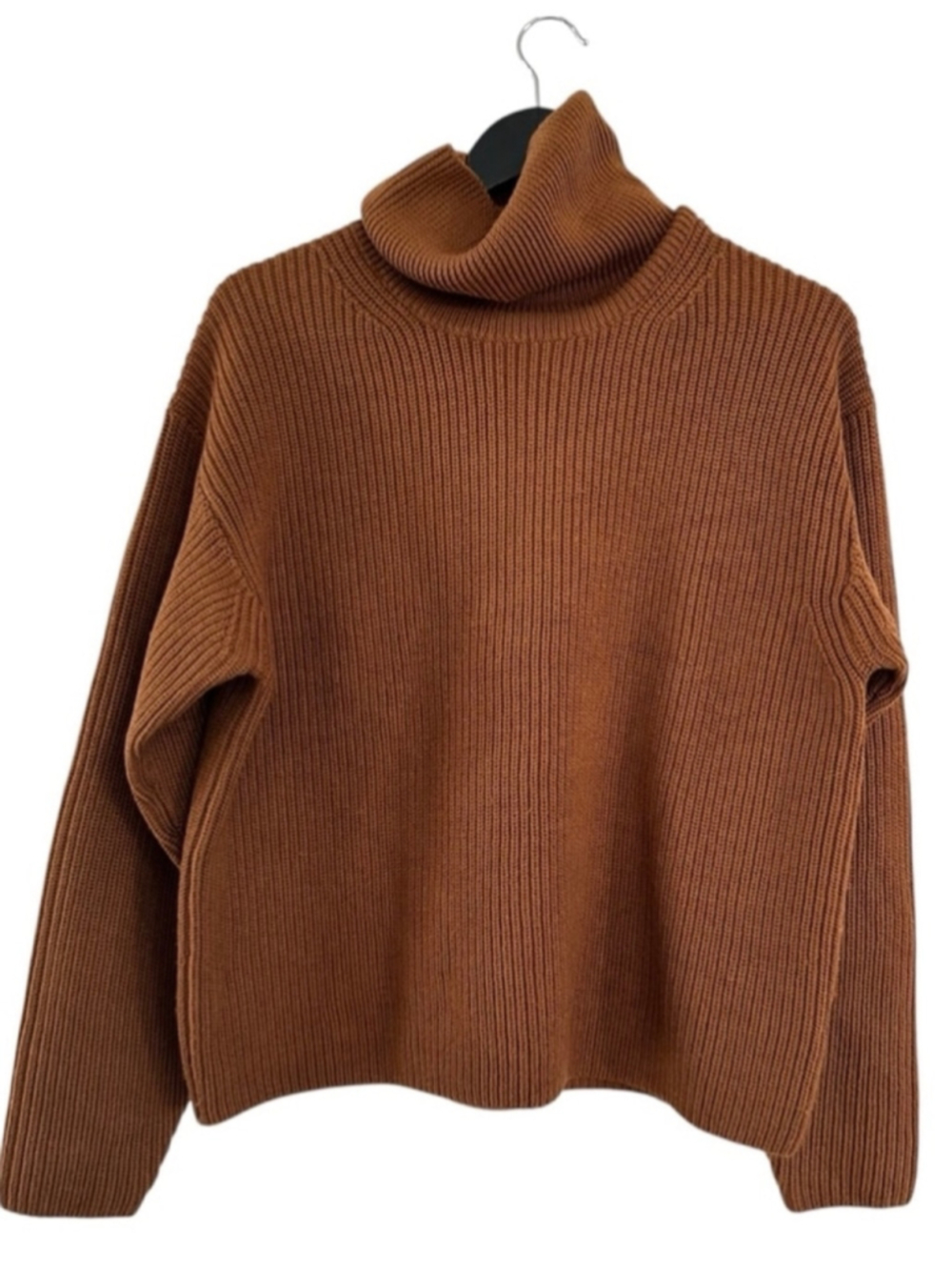 Wilfred 100% Merino Wool Turtleneck Sweater Brown Size 2XS Oversized Aritzia